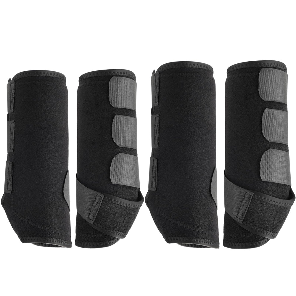 Wagrvuy botas deporte para caballos, vista frontal, protección ligera contra golpes durante saltos