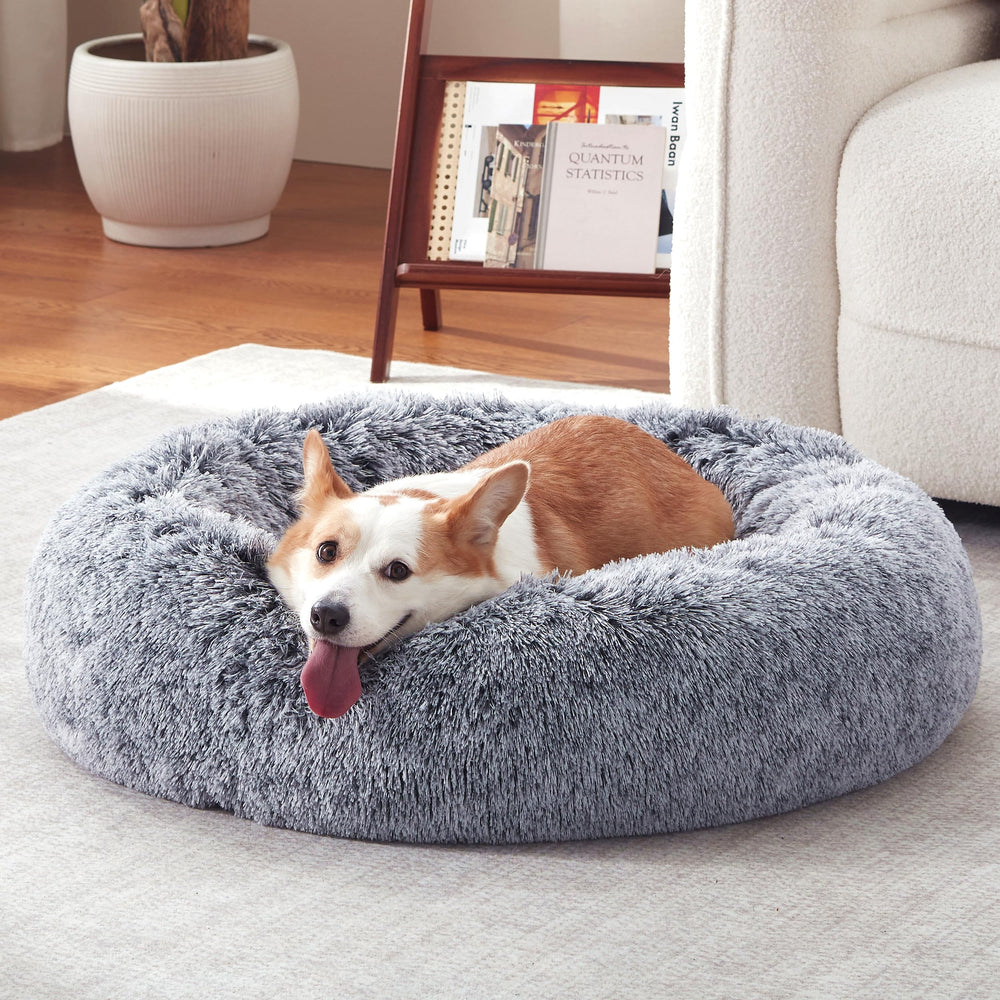 Warmrest Cama Donut para Perro Mediano 30 Pulgadas: diseño redondo para comodidad envolvente.