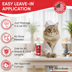 Pelaje de gato suave y brillante gracias a la Mantequilla Hidratante de Warren London.