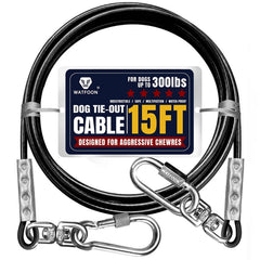 Watfoon cable de sujección de 15 pies en acero inoxidable detalle de alta resistencia.