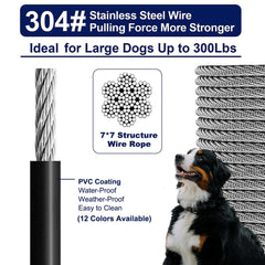 Watfoon cable con mosquetón giratorio de 360° fácil fijación en collar o poste.