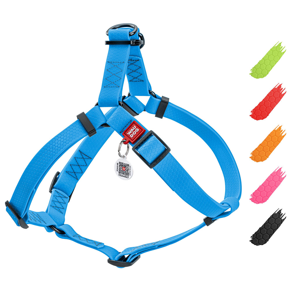 Arnés WAUDOG impermeable y ajustable para perro, ideal para paseos en lluvia