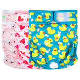 Pañales Wegreeco para perros, estampado patos amarillos, talla grande, comodidad para hembras en celo