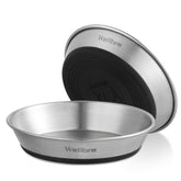 Wellbro platos para gatos, dos piezas de acero inoxidable, sin fatiga de bigotes durante la comida.