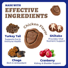 Wellix 260 Bites Chaga para Perros, antioxidantes naturales.
