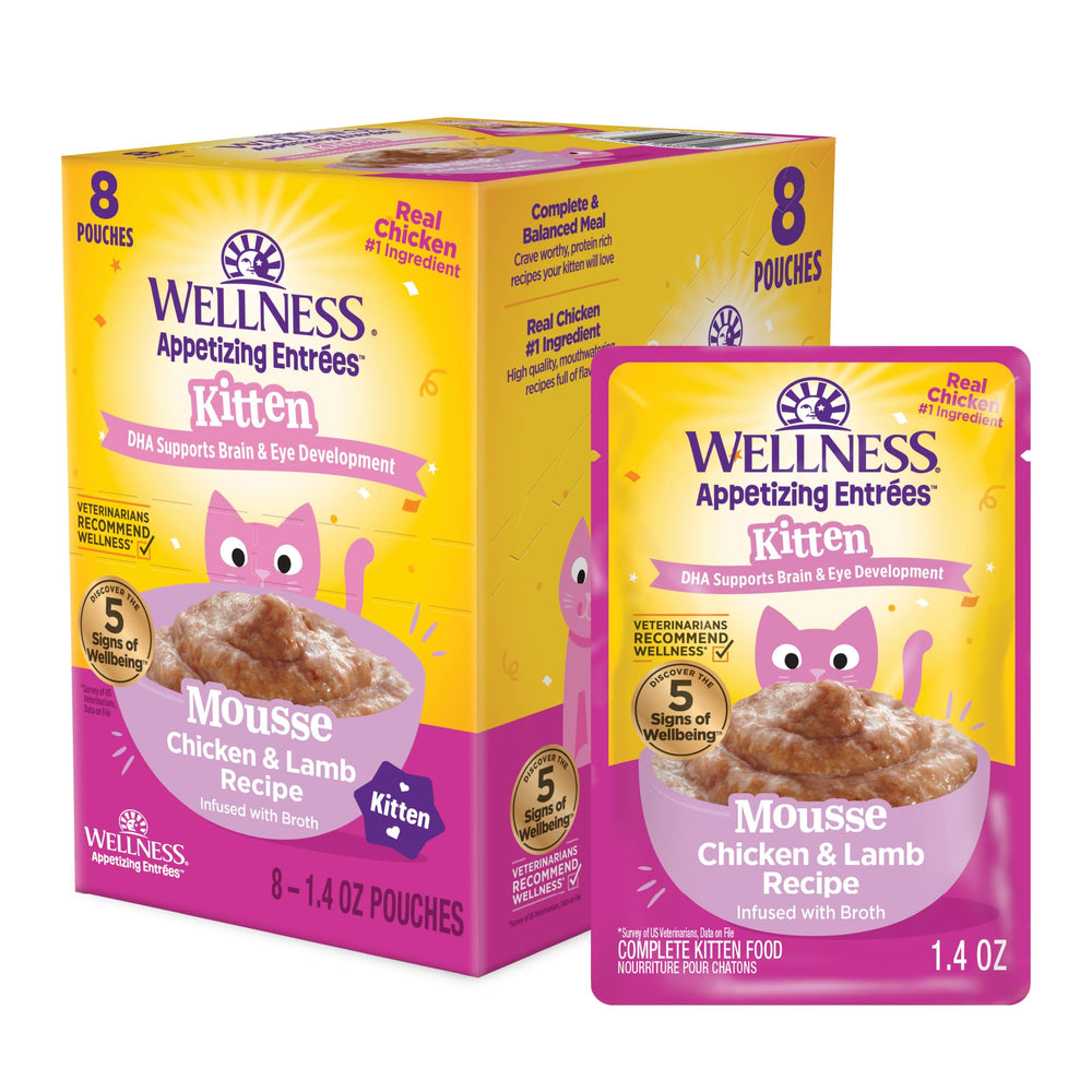 Wellness Appetizing Entrées gatito mousse pollo sobre: fuente proteica para gatitos
