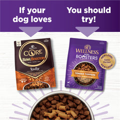 Wellness Bowl Boosters Tender Toppers sabor a pavo y pollo, conquista perros exigentes.