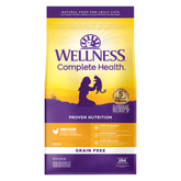 Wellness Complete Health para gatos indoor, comida seca de pollo.
