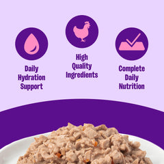 Textura suave de Wellness Complete Health Pate para paladar del gato.