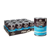 Wellness CORE: lata de perro paté blando sin granos para alimentación diaria.