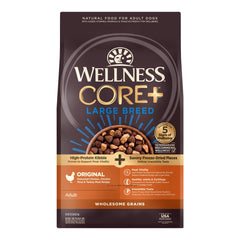 Wellness CORE+ alimento para perro grande con piezas congeladas, sabor y proteĂna.