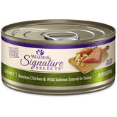Wellness CORE Signature Selects trozos de pollo y salmón en lata para hidratación.