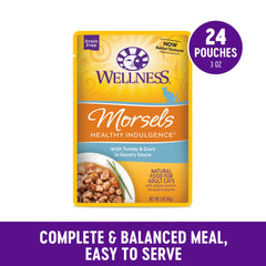 Wellness Healthly Indulgence Morsels: sabor pato, fuente de grasas saludables para pelaje.