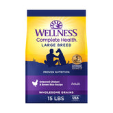 Wellness Salud Completa en bolsa para gran raza con pollo y arroz integral, nutrición completa