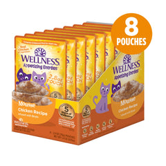 Wellness Appetizing Entrées Mousse textura sedosa que encanta a gatos selectivos.