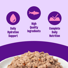 Wellness trozos de atún en salsa ligera para gatos sabrosos y nutritivos.