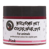 welyeme teinture pelage animal rose vif avec bouteille et pinceau