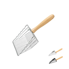 WePet cucharón para arena de gatos en acero inoxidable, duradero y fácil de limpiar.
