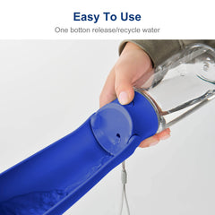 WePet dispensador-agua para perros, en uso durante caminatas