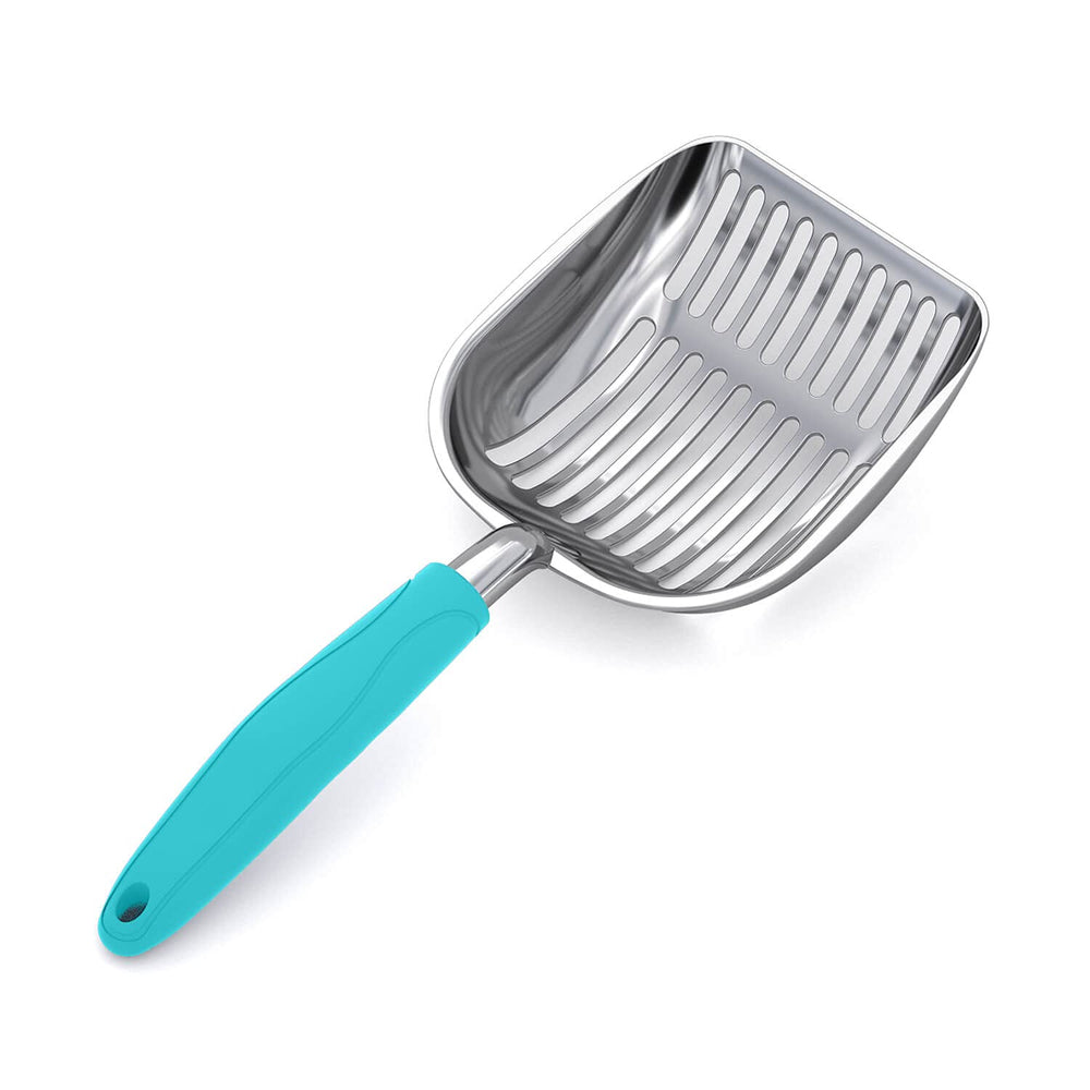 WePet pala de arena para gatos con escurridor de aluminio, facilita retirar grumos.