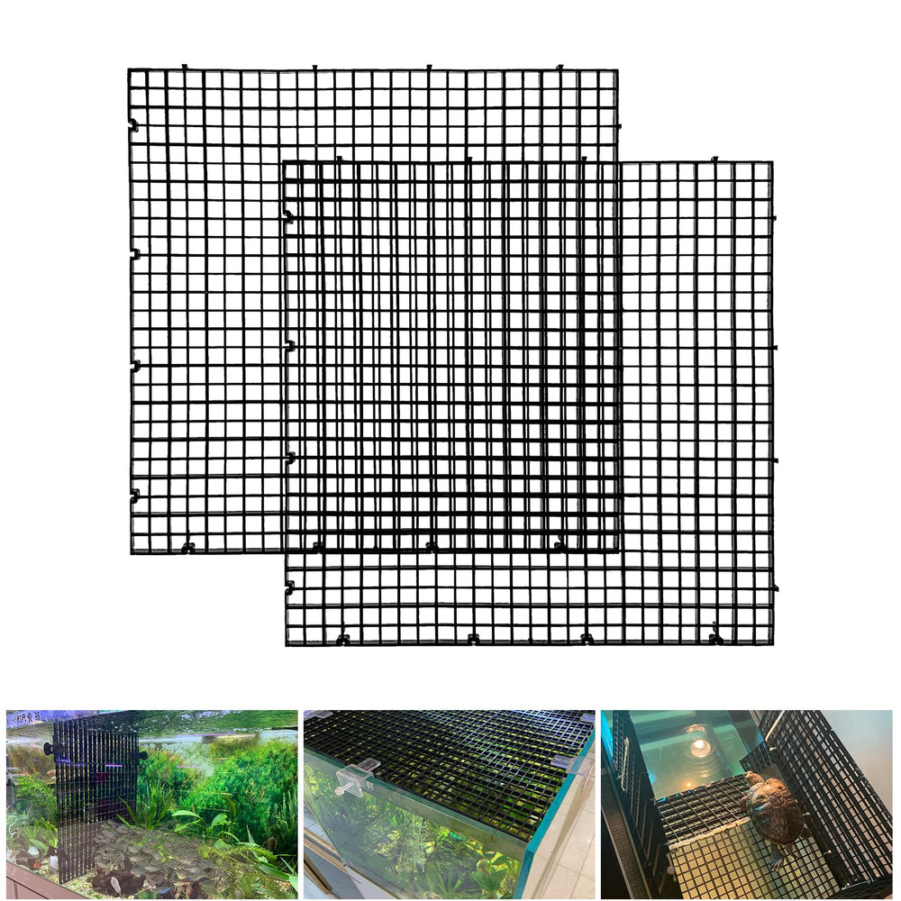 Weramics divisor de acuario: paneles de plástico negro, 2 piezas, para seguridad de peces.