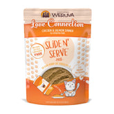 Weruva Love Connection pate cremosa de pollo y salmón, ideal para paladar felino exigente.