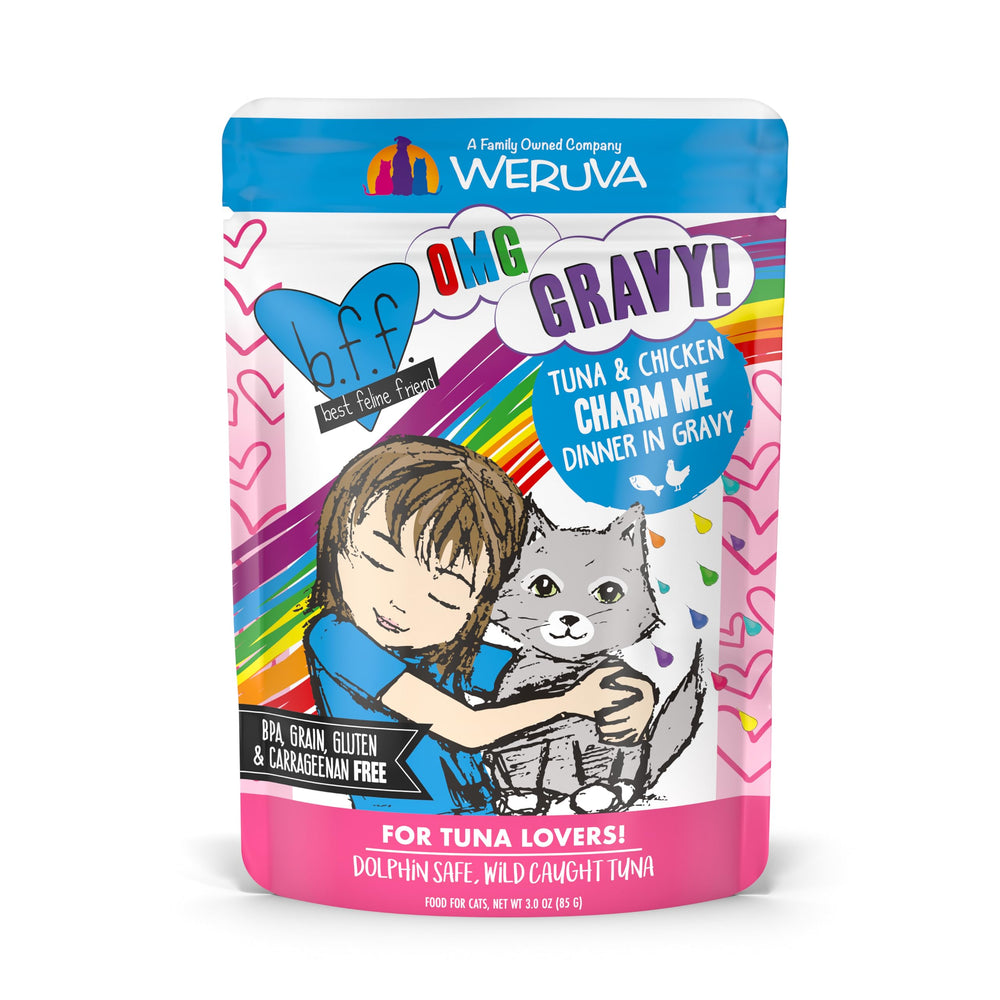 Weruva B.F.F. OMG atún y pollo en salsa, porciones 3oz para gatos