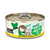 Weruva B.F.F. Play pate pollo-cordero en lata, paté cremoso para gatos y paladar exigente.