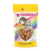 Weruva BFF Toodzies, bocadito corazón de pollo crujiente, recompensa felina sabrosa.