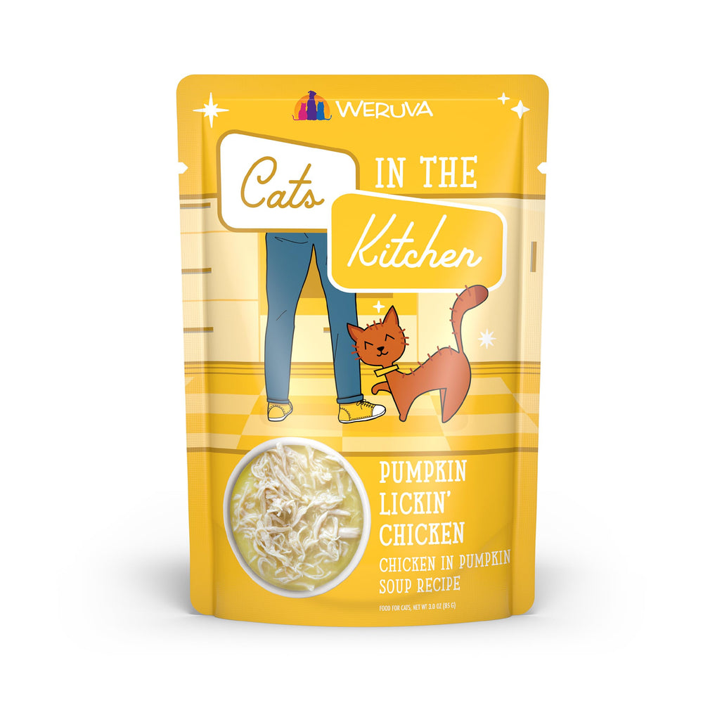 Weruva Cats in the Kitchen: calabaza y pollo en bolsa 3oz para gatos.