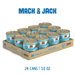 Weruva Mack & Jack con bonito a la parrilla en salsa, textura atractiva para gatitos exigentes.