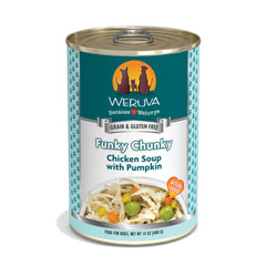 Weruva Clasico: lata de 14 onzas con sopa de pollo y trozos.