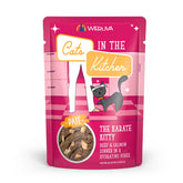 Weruva Karate Kitty Paté beef-salmon, textura cremosa para gatos activos.