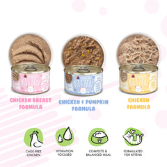 Patés suaves de Weruva Kitten para gatitos con más humedad.