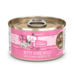 Weruva Kitty Gone Wild con salmón salvaje en jugo, ideal para estimular el apetito