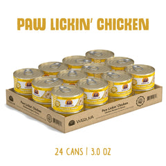 Weruva Paw Lickin’ Chicken, textura deshilachada en salsa sabrosa.