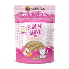 Weruva Meal of Fortune en saco deslizante para servir, paté cremoso de pollo con hígado para gatos
