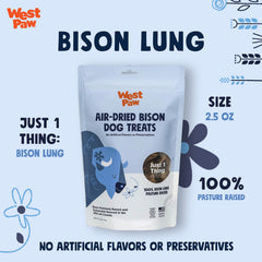 WEST PAW recompensa de pulmón de bison con textura crujiente para masticar