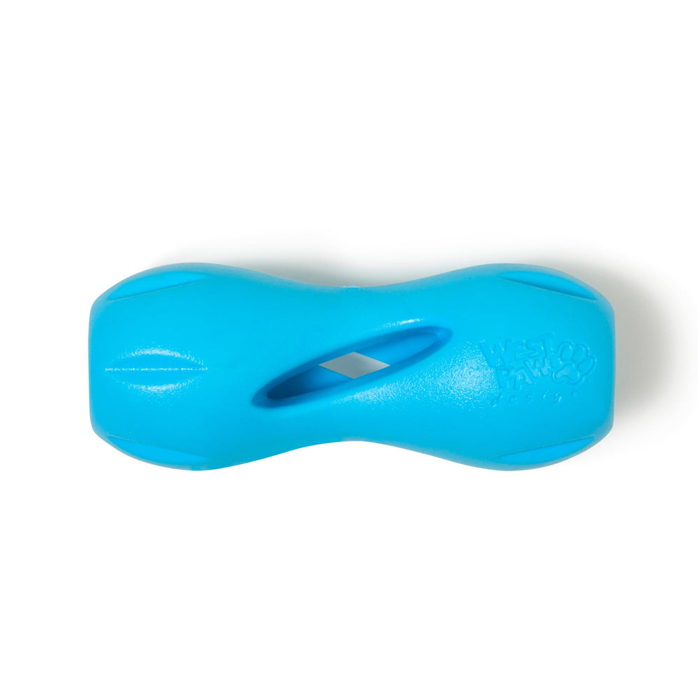 West Paw Qwizl, juguete-interactivo-zogoflex para perros, fomenta estimulación mental durante el juego.