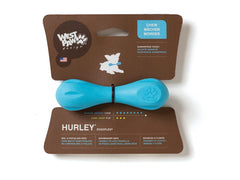 West Paw Zogoflex Hurley, hueso flotante azul aguamarina para juego de recuperación