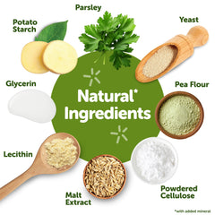 Whimzees Freshzees ingredientes naturales sin colorantes para un snack dental.