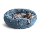 Whiskers & Friends cama gato donut redonda para refugio cálido y acogedor.