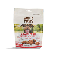 Whole Paws tiras de salmón horneado, snack sabroso para perros activos.