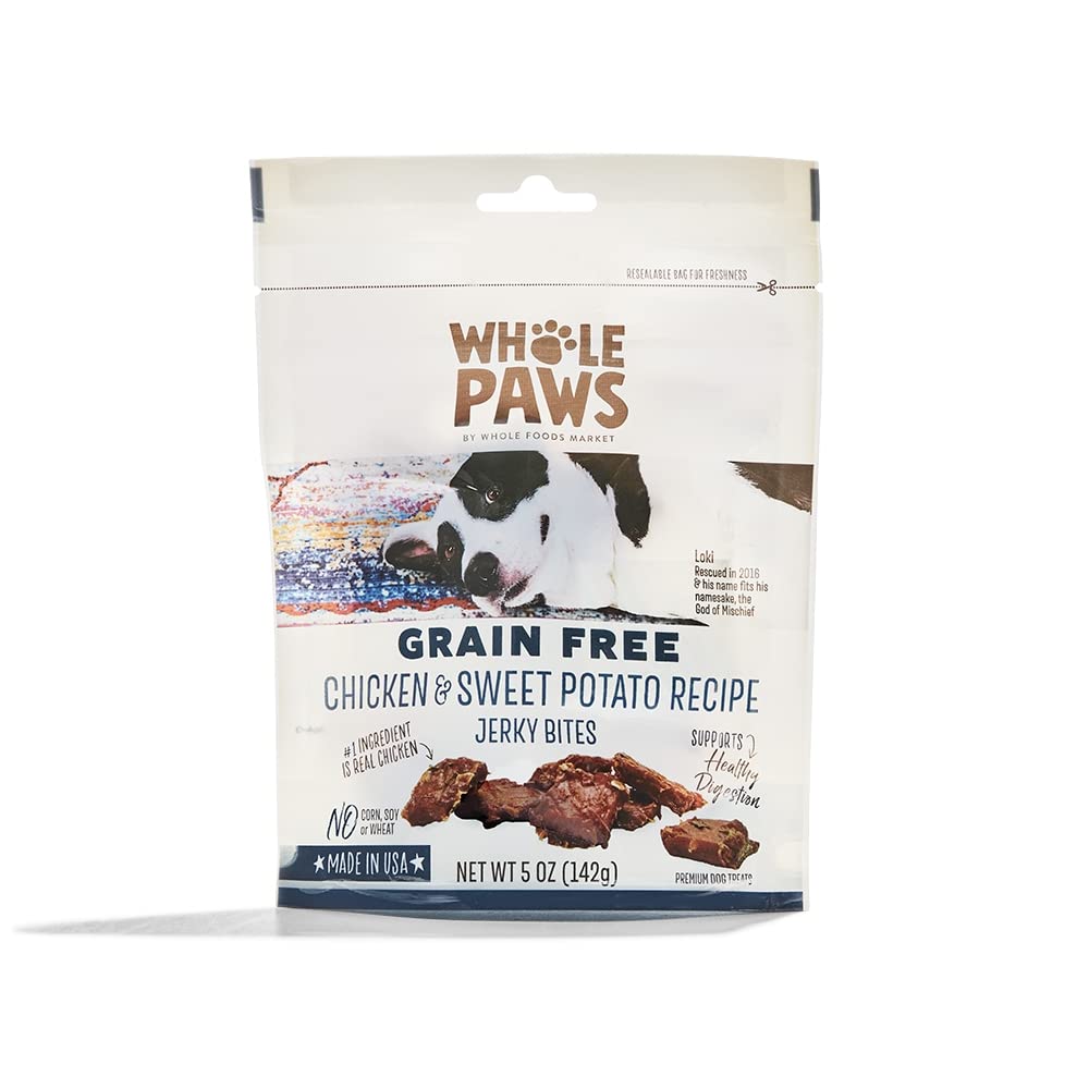 Tiras Whole Paws de pollo y batata, recompensa sabrosa para adiestramiento.