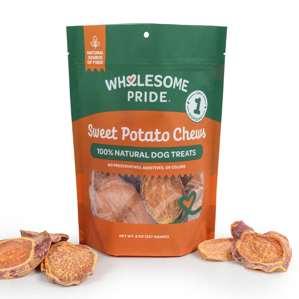 Wholesome Pride masticables batata dulce 227 g: snack duro para perros que aman masticar