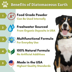 Wholistic Pet Organics polvo diatomeas para ingestión, posible apoyo digestivo