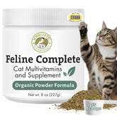 Wholistic Pet Organics Feline Complete, frasco, apoyo a la salud general del gato mediante un complemento diario