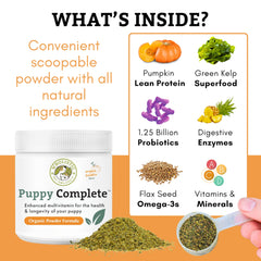 Wholistic Pet Organics Puppy Complete, suplemento para salud general de cachorros