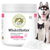Wholistic Pet Organics WholeBiotics, frasco-dosis-diaria, favorece la digestión en perros.