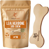 Wildfang juguete de cuero para perro pequeño, hueso 5mm, primer plano, masticación suave